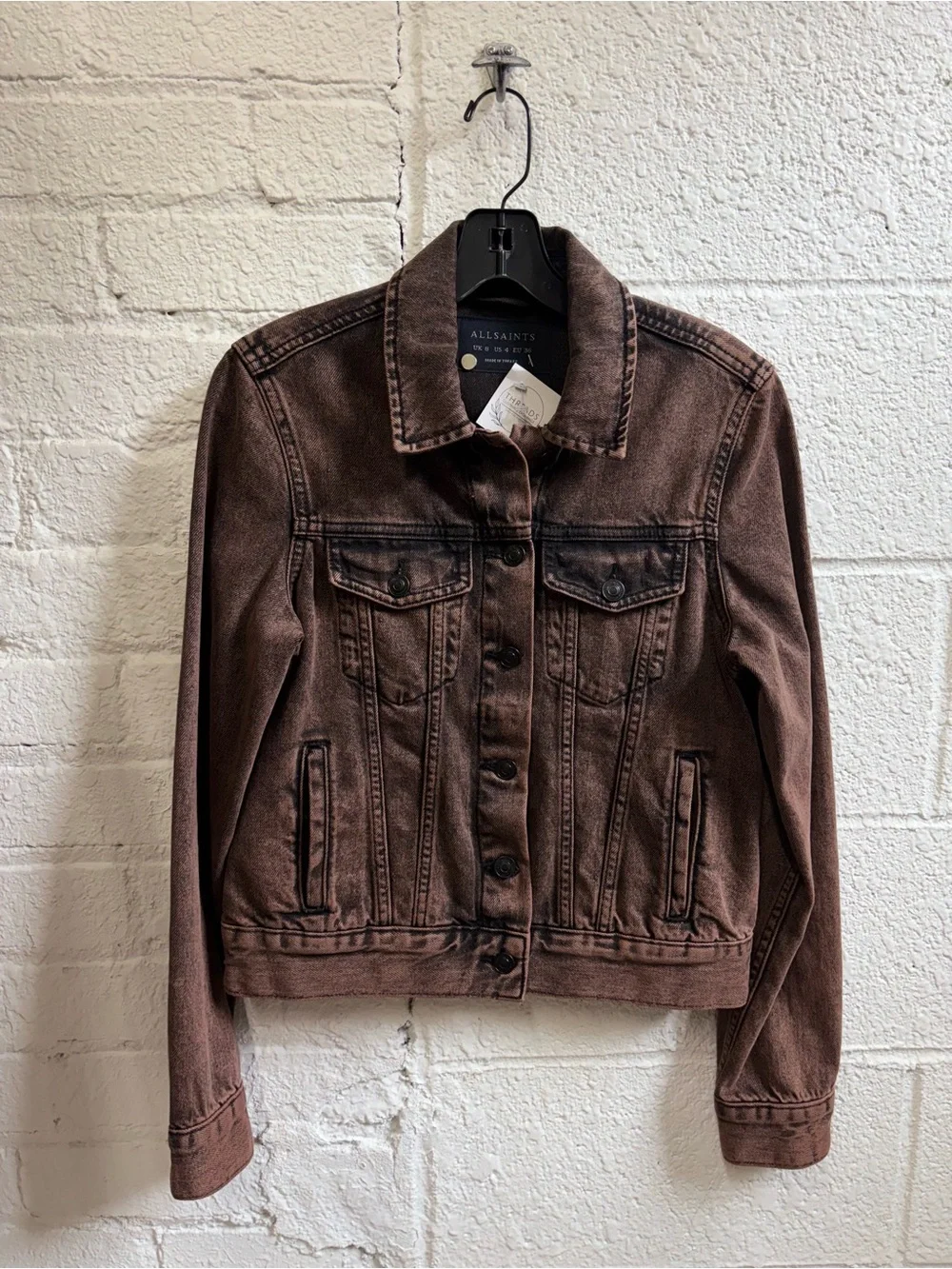 All Saints Hay Denim Jacket in Acid Brown
